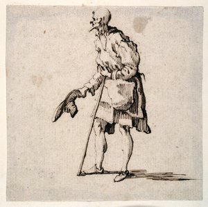 Hombre del campo de pie y quitándose la gorra de Johann Wilhelm Baur