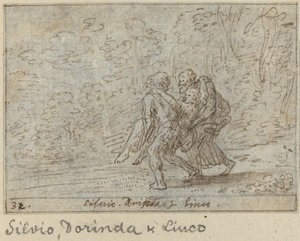 Silvio, Dorinda y Linco, 1640 de Johann Wilhelm Baur