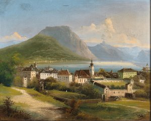 Johann Wilhelm Jankowski Vista de Gmunden