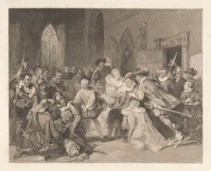 Ataque de Jean de Jauregui al príncipe Guillermo I, 18 de marzo de 1852 de Johann Wilhelm Kaiser (I)
