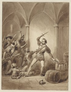 Matanza de Herman de Ruyter en Loevesteyn, 1570 de Johann Wilhelm Kaiser (I)
