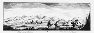 Vista de Ilimsk, ca. 1735 de Johann Wilhelm Lürsenius