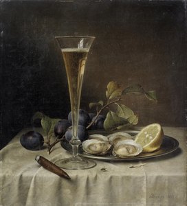 Naturaleza muerta con champán y ostras, 1857