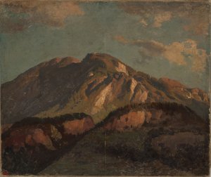 Cresta montañosa, probablemente en los Grisones de Johann Wilhelm Schirmer