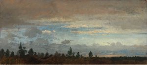 Cielo vespertino nublado de Johann Wilhelm Schirmer