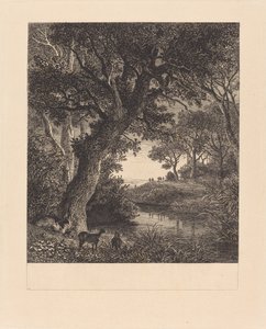 Cazadores Saliendo de un Bosque de Johann Wilhelm Schirmer