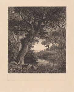 Cazadores saliendo de un bosque de Johann Wilhelm Schirmer