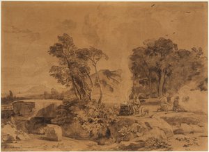 Los sacrificios de Caín y Abel (Génesis 4, 4-5) de Johann Wilhelm Schirmer