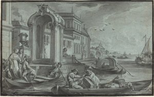 Fantasía Veneciana con un Arco Ornamental
