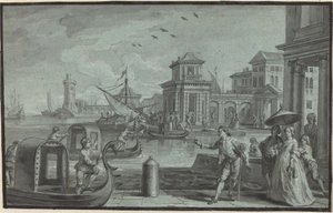 Fantasía Veneciana con la Dogana de Johann Wolfgang Baumgartner