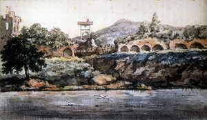 Vista del Tíber, acuarela de Goethe. Siglo XIX