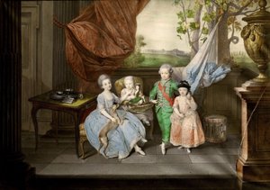 Los hijos de Fernando de Parma Luis, Carolina, María Antonia y Carlota, 1778 de Johann Zoffani