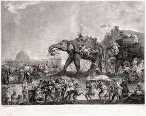 Embajada de Hyderbeck a Calcuta, del visir de Oude, por vía de Patna, en el año 1788, para encontrarse con Lord Cornwallis, c. 1800 de Johan Joseph Zoffany