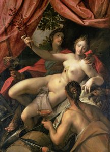 Alegoría de la paz, el arte y la abundancia, 1602 de Johann or Hans von Aachen