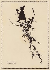 Silueta de un duendecillo (litografía) de Johanna Beckmann