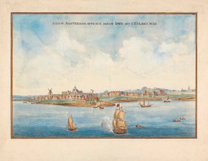 Nueva York desde el mar en el siglo XVII. de Johannes (after) Vingboons