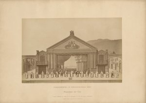 Pasión de Ober-Ammergau - proscenio con coro de Johannes Bernhard