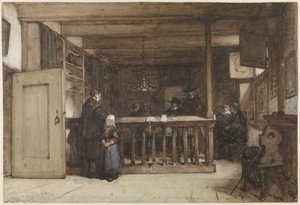 Día de pago: La habitación del concejal en el Rechthuis de Nieuw-Loosdrecht, tapizada con figuras del siglo XVII