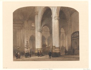 Vista de la iglesia de San Lorenzo en Rotterdam de Johannes Bosboom