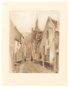 Vista desde Ridderstraat hacia Kerksteeg, Hattem de Johannes Bosboom
