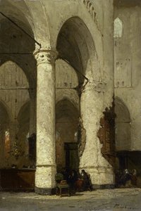 Interior de la iglesia de Hooglandse, Leiden de Johannes Bosboom