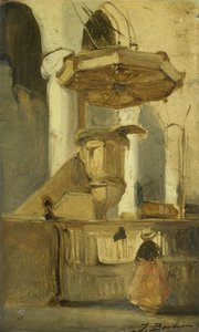 El púlpito de la iglesia de Hoorn de Johannes Bosboom