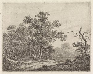 Paisaje con roble y ganado