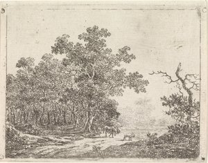 Paisaje con roble y ganado de Johannes Christiaan Janson