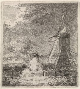 paisaje con molino de agua de Johannes Christiaan Janson