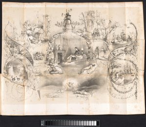Caricatura en el almanaque estudiantil de Leiden, 1854