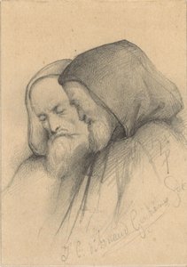 Dos barbas grises en traje de monje