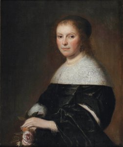Retrato de una dama con una rosa en la mano