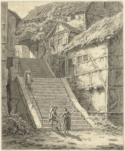 Escaleras entre casas en Mettmann, sobre Düsseldorf de Johannes Elffers