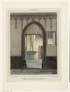Vista de la tumba en Stevenskerk en Nijmegen Ver en la Grote Kerk, en Nijmegen, con la Tumba de Catalina de Borbón. (título en el objeto) Nymegen. (título de la serie en el objeto)