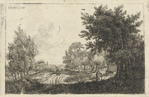 paisaje con un carro de granja de Johannes Franciscus Christ