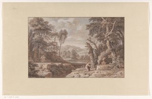 Paisaje arcádico con escena de sacrificio
