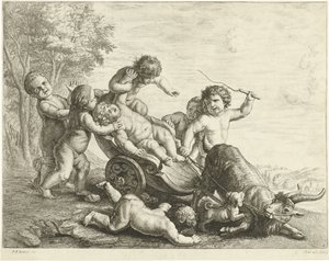 Putti con carro de cabras