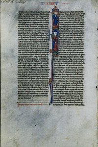 Inicial I con Elimelec y Noemí: Hoja de una Biblia Latina 1 de 2 Hojas Excisas, c. 1250 de Johannes Grusch Atelier