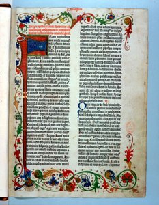 Página de una Biblia de Gutenberg, 1455 de Johannes Gutenberg