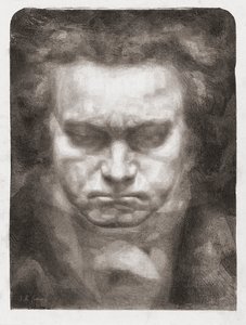 Ludwig van Beethoven, retrato de Johannes Hendricus Fekkes