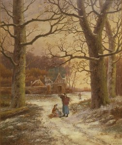 Reuniendo leña de invierno de Johannes Hermann Barend Koekkoek