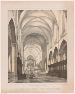 Interior de la Grote Kerk en Dordrecht La Gran Iglesia de Dordrecht (título sobre el objeto) de Johannes Hermanus van der Heijden