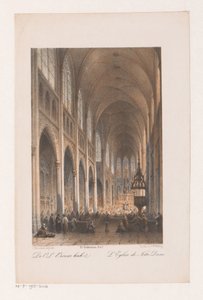 Interior de la iglesia Onze Lieve Vrouwe en Amsterdam La Iglesia de Nuestra Señora (título sobre el objeto) de Johannes Hilverdink