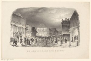 Feria en el Botermarkt de Amsterdam La Feria de Ámsterdam (título sobre el objeto) de Johannes Hilverdink