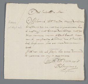 Carta del reverendo Hooyman a Jan Brandes de Johannes Hooyman