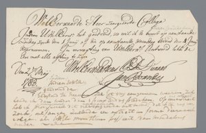 Carta del reverendo Hooyman a Jan Brandes de Johannes Hooyman