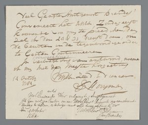 Carta del reverendo Hooyman a Jan Brandes de Johannes Hooyman
