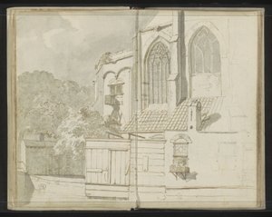Detrás de la Nieuwe Kerk en Delft