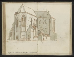Derecha y reverso de la Pieterskerk en Utrecht