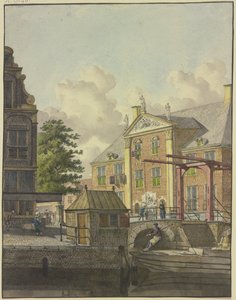Compuerta ante un palacio con un bajorrelieve de Johannes Huibert Prins